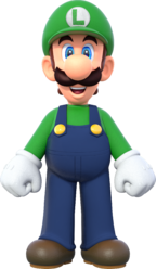 Artwork of Luigi in New Super Mario Bros. U Deluxe