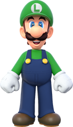 Artwork of Luigi in New Super Mario Bros. U Deluxe (also used as a profile icon for the Nintendo Switch from version 20.0.0 to version 21.2.0)