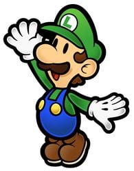 Artwork of Luigi from Super Paper Mario.