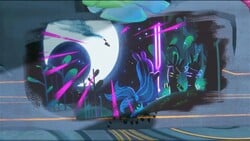 one of Allegra's backstory mural at the Melodic Gardens.
