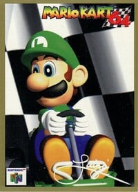 One of the Mario Kart 64 Collectible Trading Cards.
