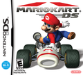 Mario in the B Dasher from the Mario Kart DS box art