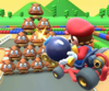 Thumbnail of the Lemmy Cup challenge from the 2019 Paris Tour; a Goomba Takedown challenge set on SNES Mario Circuit 3 (reused as the Wario Cup's bonus challenge in the 2022 Los Angeles Tour)