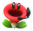 Artwork of the red Talking Flower announcer for Mario Tennis Fever