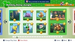 Screenshot of Donkey Kong Jungle's level select screen from the Nintendo Switch version of Mario vs. Donkey Kong