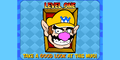 The screen at the beginning of a level, showing Wario's face