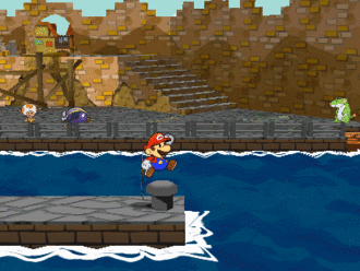 Koops glitch at Rogueport Dock in Paper Mario: The Thousand-Year Door