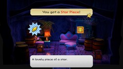 Mario getting the Star Piece in the treasure room  of Creepy Steeple in Paper Mario: The Thousand-Year Door.