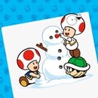Thumbnail of a paint-by-number activity featuring two Toads building a snowman