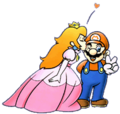 Princess Peach kissing Mario