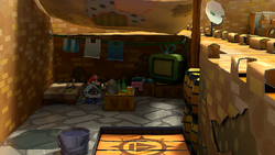 First treasure chest in the Rogueport in the remake of Paper Mario: The Thousand-Year Door for the Nintendo Switch.