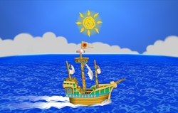 The S.S. Flavion as it appears in the intro of Chapter 5 in Paper Mario: The Thousand-Year Door.