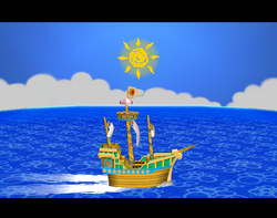 The S.S. Flavion as it appears in the intro of Chapter 5 in Paper Mario: The Thousand-Year Door.