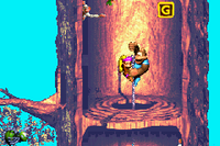 The Kongs find the letter G of Sunken Spruce in the Game Boy Advance remake of Donkey Kong Country 3