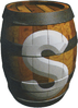 Artwork of a Switch Barrel on the barrel setting from Donkey Kong Country 3: Dixie Kong's Double Trouble!