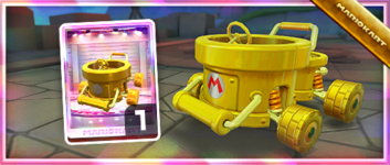 The Gold Pipes from the Spotlight Shop in the Pipe Tour in Mario Kart Tour