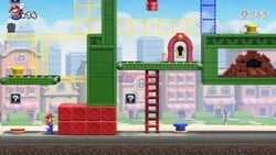 Screenshot of Mario Toy Company level 1-6 from the Nintendo Switch version of Mario vs. Donkey Kong