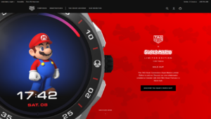 A screenshot of the topmost part of the TAG Heuer Connected × Super Mario webpage.