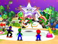 The beginning of a game on Waluigi's Island