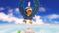 Wingo screaming at Captain Toad in the prologue to Episode 1 of Captain Toad: Treasure Tracker.