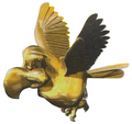 Artwork of an unused golden Squawks object