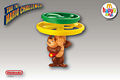 A figurine of Donkey Kong which can launch two circular objects