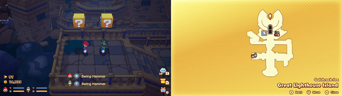 Blocks 1-2 in the Gulchrock Sea Great Lighthouse Island from Mario & Luigi: Brothership