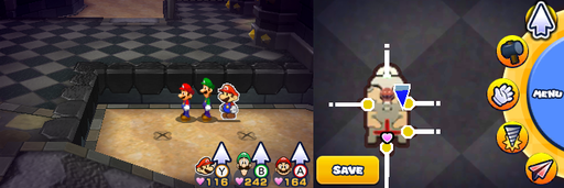Location of the first 2 drill spots in Bowser's Castle.