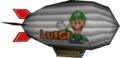 The Luigi blimp from Mario Kart DS