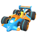 Standard tires (Mario Kart Wii, orange) on the Sky-Blue B Dasher Mk. 2