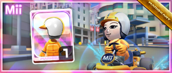 The Orange Mii Racing Suit from the Mii Racing Suit Shop in the 2023 Summer Tour in Mario Kart Tour