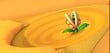 A pool of quicksand with a Piranha Plant at GBA Yoshi Desert R/T. Screenshot taken in Auto Mode using the in-game photo capture function.