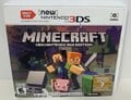 Box art for Minecraft: New Nintendo 3DS Edition with the amiibo logo