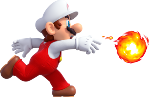 Artwork of Fire Mario in New Super Mario Bros. U Deluxe