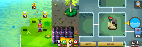 Last three blocks in Oho Oasis of Mario & Luigi: Superstar Saga + Bowser's Minions.