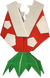 An origami Jumping Piranha Plant from Paper Mario: The Origami King.