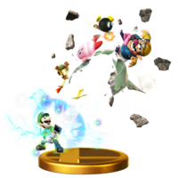 Poltergust 5000's trophy render from Super Smash Bros. for Wii U