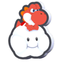 Cloud Red Yoshi Standee from Super Mario Bros. Wonder