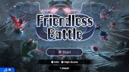 The title screen to Friendless Battle