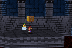 First ? Block in Bowser's Castle of Paper Mario.