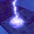 Screenshot of lightning hitting a Slippery Iron floor, turning the surrounding floor temporarily into Electrified Iron.