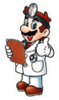 A sticker of Dr. Mario
