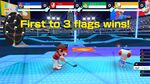 Mario, Toad, Bowser Jr., and Chargin' Chuck participating in Battle Golf in Mario Golf: Super Rush