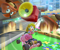 Thumbnail of the Mii Cup Challenge from the 2023 Winter Tour; a Goomba Takedown challenge set on Tokyo Blur 2