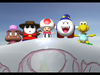 The party hosts appearing on the Party Cube in the opening of Mario Party 4