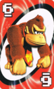 The Red Six card from the Nintendo UNO deck (featuring Donkey Kong)