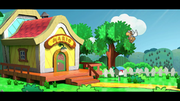 Screenshot of Parakarry at the Mario Bros.' House in Paper Mario: The Thousand-Year Door remake