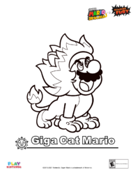 Blank picture in a paint-by-number activity with Giga Cat Mario