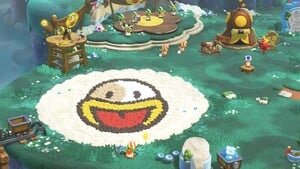 The decorations for Camp Central after using a Poochy amiibo in Super Mario Bros. Wonder – Nintendo Switch 2 Edition + Meetup in Bellabel Park