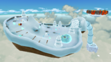 A screenshot of Freezy Flake Galaxy during the "Bowser on Ice" mission from Super Mario Galaxy 2.